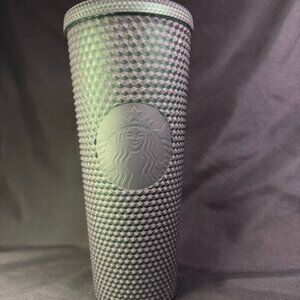 Starbucks Venti Cold Cup - Soft Touch Green Studded